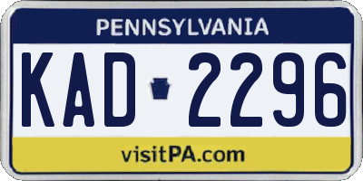PA license plate KAD2296