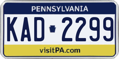 PA license plate KAD2299