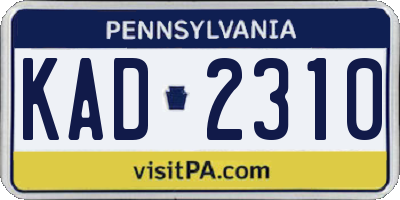 PA license plate KAD2310