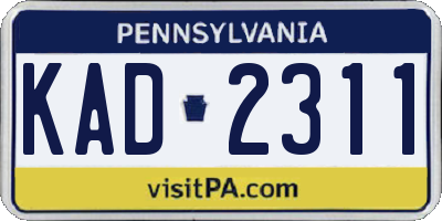 PA license plate KAD2311