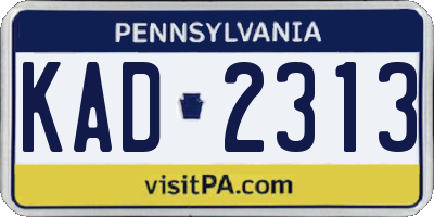 PA license plate KAD2313