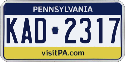 PA license plate KAD2317