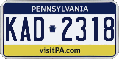 PA license plate KAD2318