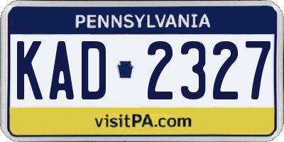 PA license plate KAD2327