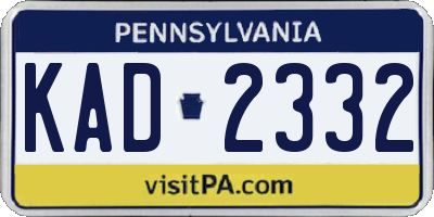 PA license plate KAD2332
