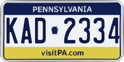 PA license plate KAD2334