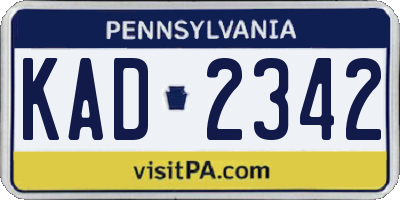 PA license plate KAD2342
