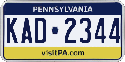 PA license plate KAD2344