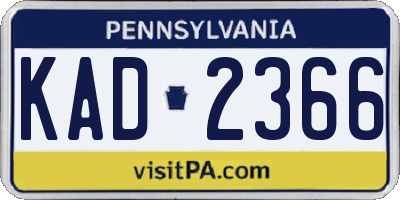 PA license plate KAD2366