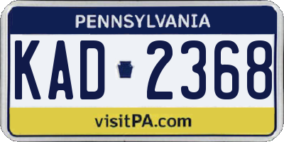 PA license plate KAD2368