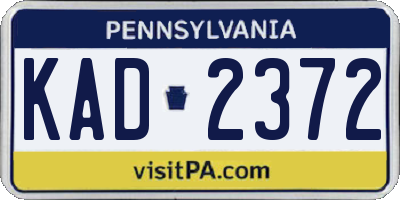 PA license plate KAD2372