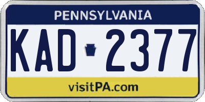 PA license plate KAD2377