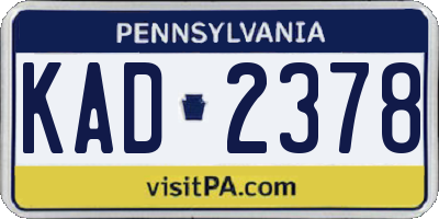 PA license plate KAD2378