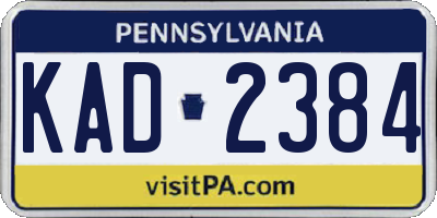 PA license plate KAD2384