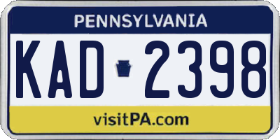 PA license plate KAD2398