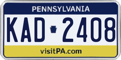 PA license plate KAD2408