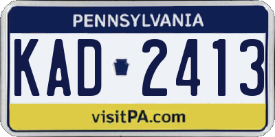 PA license plate KAD2413