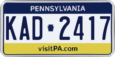 PA license plate KAD2417