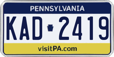 PA license plate KAD2419