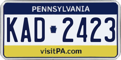 PA license plate KAD2423
