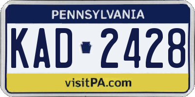 PA license plate KAD2428