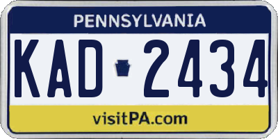 PA license plate KAD2434