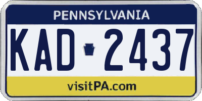 PA license plate KAD2437