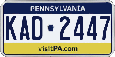 PA license plate KAD2447