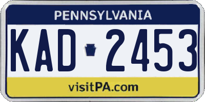 PA license plate KAD2453