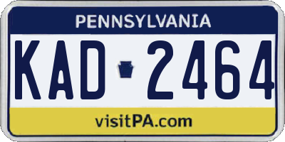 PA license plate KAD2464