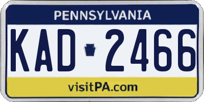 PA license plate KAD2466