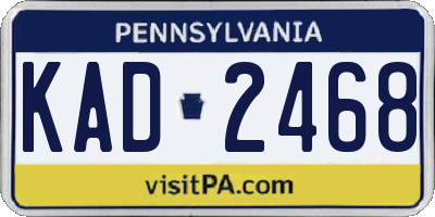 PA license plate KAD2468