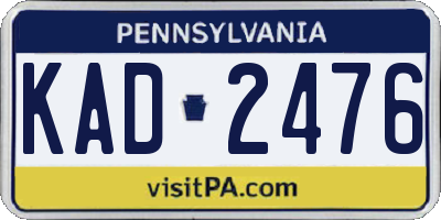 PA license plate KAD2476