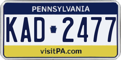 PA license plate KAD2477