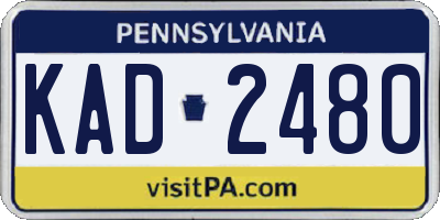 PA license plate KAD2480
