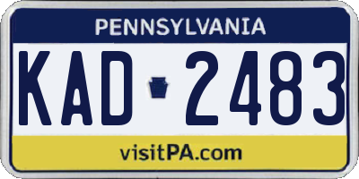 PA license plate KAD2483