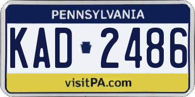 PA license plate KAD2486