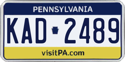 PA license plate KAD2489