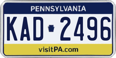 PA license plate KAD2496