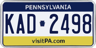 PA license plate KAD2498