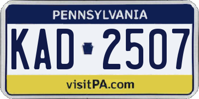 PA license plate KAD2507