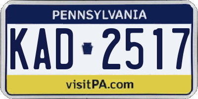 PA license plate KAD2517