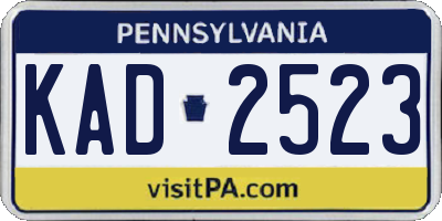 PA license plate KAD2523