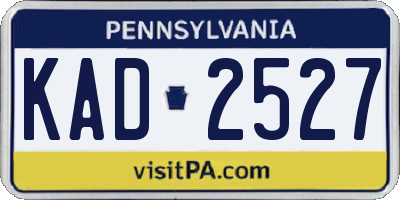 PA license plate KAD2527