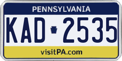 PA license plate KAD2535