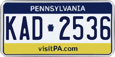 PA license plate KAD2536