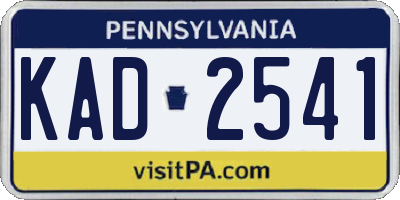 PA license plate KAD2541