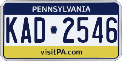 PA license plate KAD2546