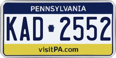 PA license plate KAD2552