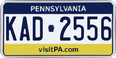 PA license plate KAD2556
